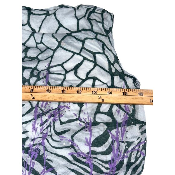 Lovecappella Zebra Print Sleeveless Top With Purple Accents XS - Picture 5 of 6